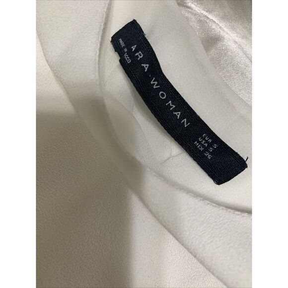 zara 2366/840/251 Solid White Lace Trim Scoop Neck Tank Top Cami Small - Picture 6 of 7